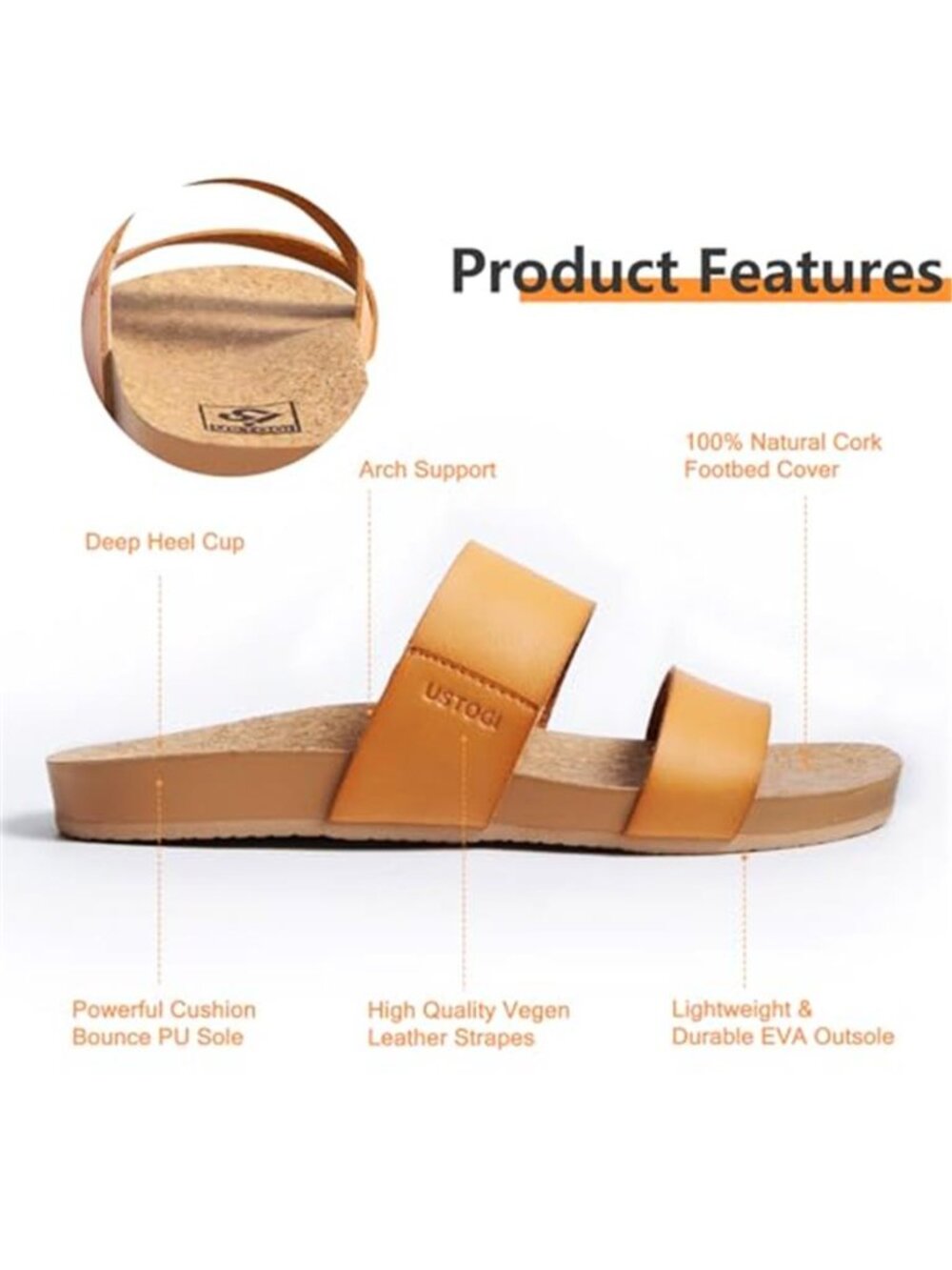 Platform Sandals Women Arch Support Beach Slides Orthotic Summer - Picture 3 of 6